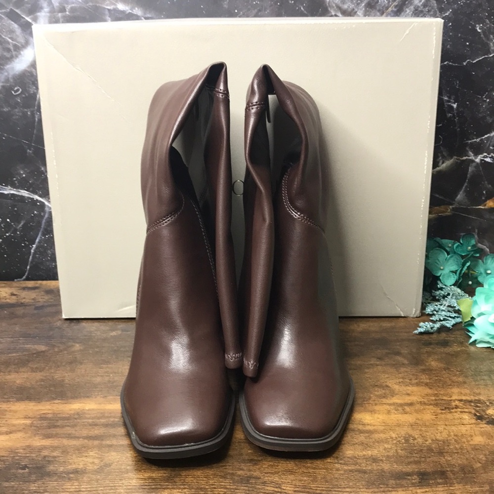 Franco Sarto Sonna High Shaft Boots Brown Faux Leather 8M